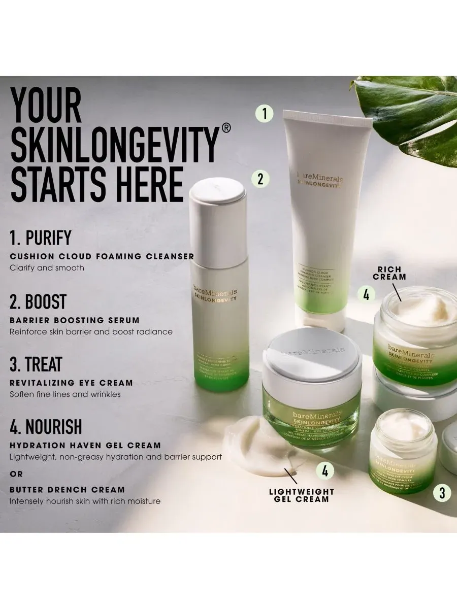 Гель-крем для лица с ниацинамидом SKINLONGEVITY Hydration Haven bareMinerals, 50 мл — изображение 8 из 11
