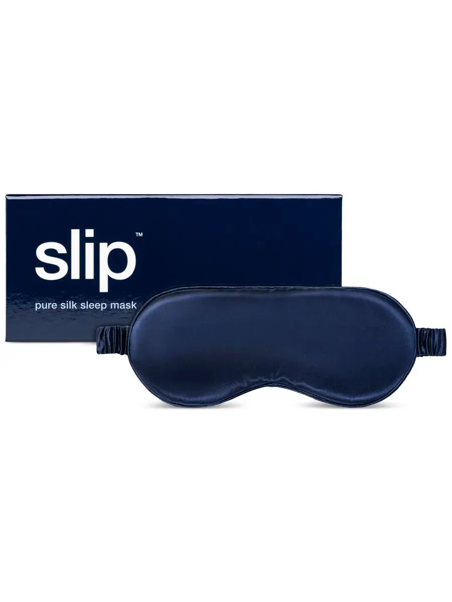 Маска для сна из шелка, модель Pure Silk Sleep Mask Slip — синий