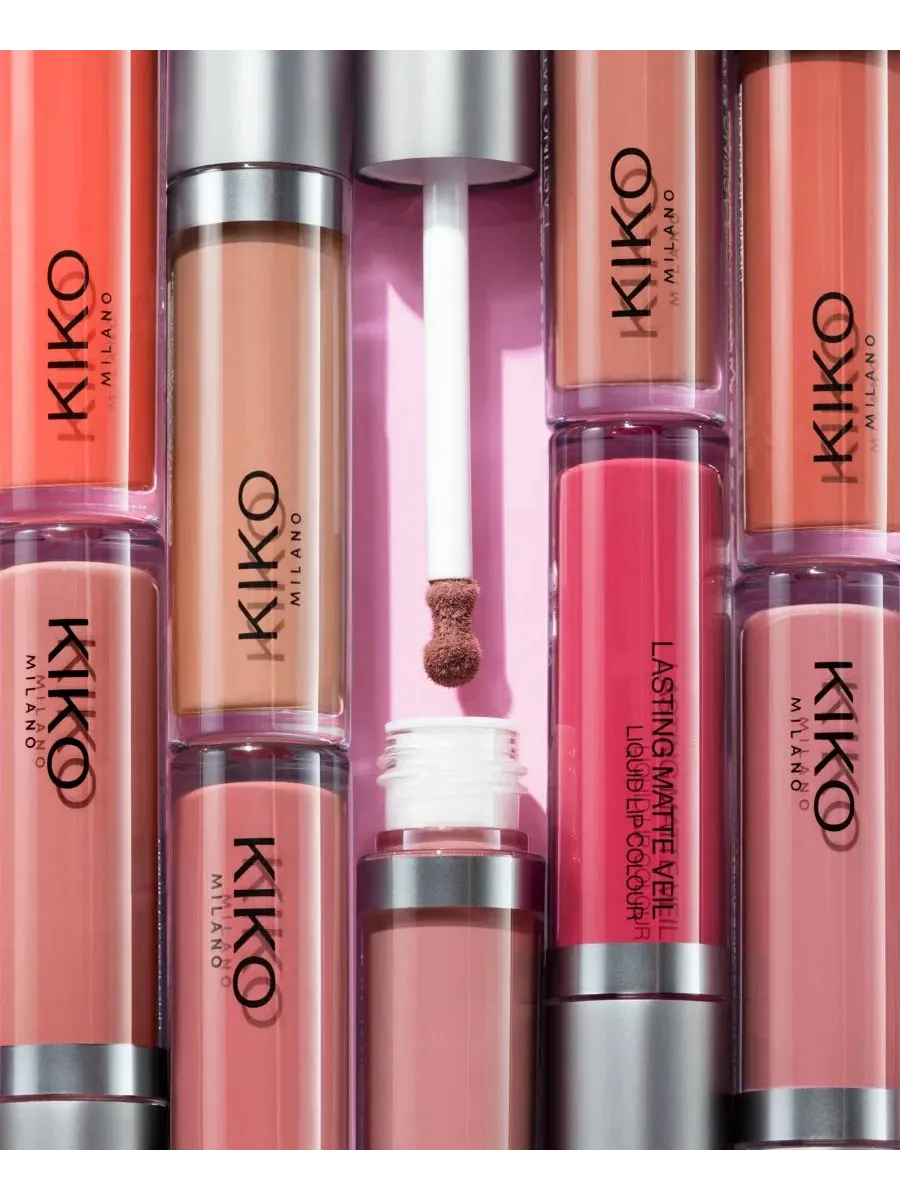 Матовая жидкая помада для губ KIKO Milano Lasting Matte Veil, 4 г, 07 Warm Mauve — изображение 7 из 8