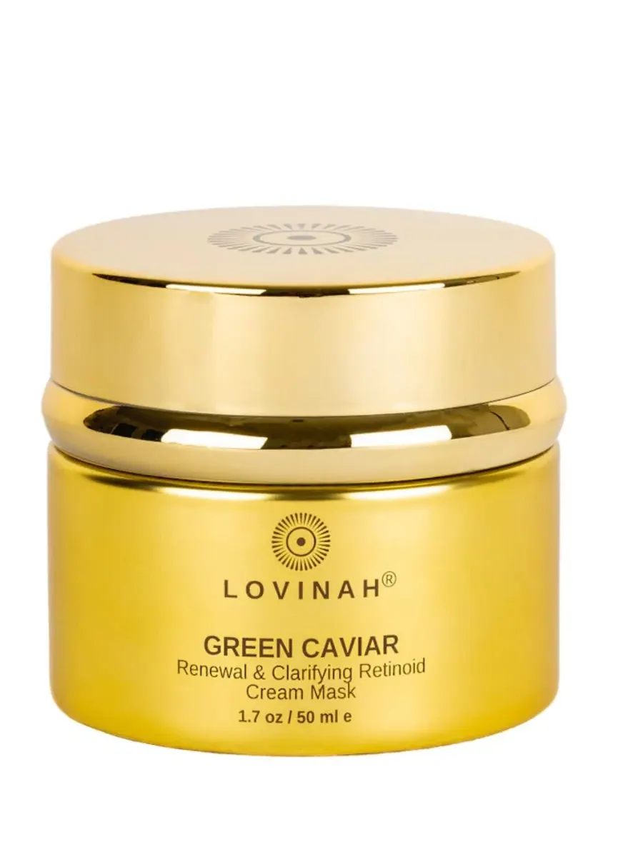 Маска для лица Lovinah Skincare — Очищающая кремовая с ретинолом и экстрактом зеленой икры, 48 г