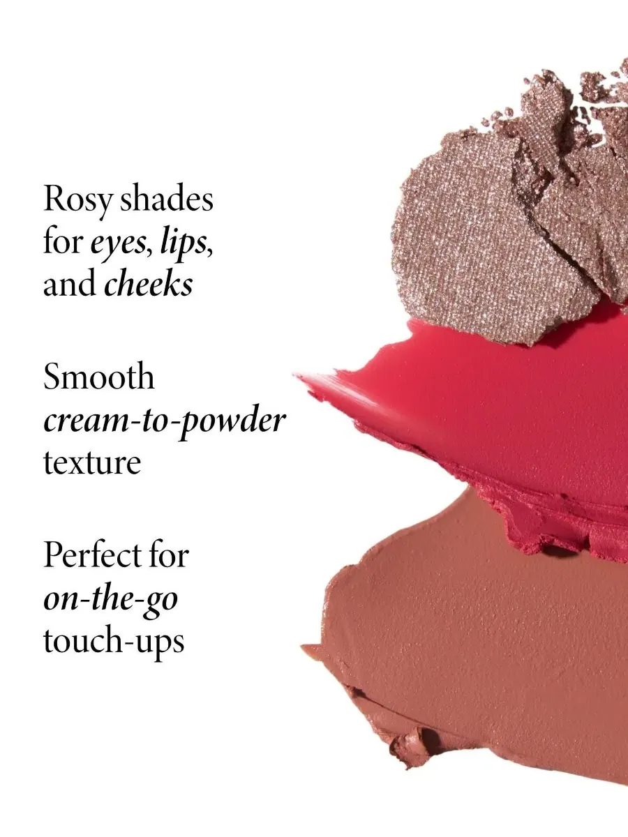 Многофункциональная палетка теней для глаз, губ и щек Rosy and Bright Palette, 3 г Laura Geller — изображение 3 из 3