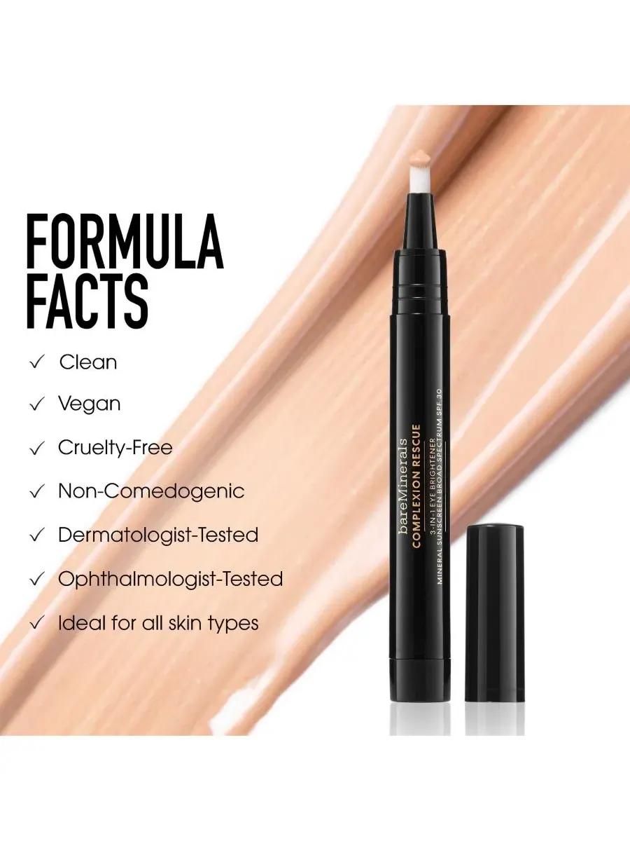 Крем для век с SPF 30, 3-в-1, 3 г, с кофеином, Complexion Rescue bareMinerals, Fair — изображение 10 из 14