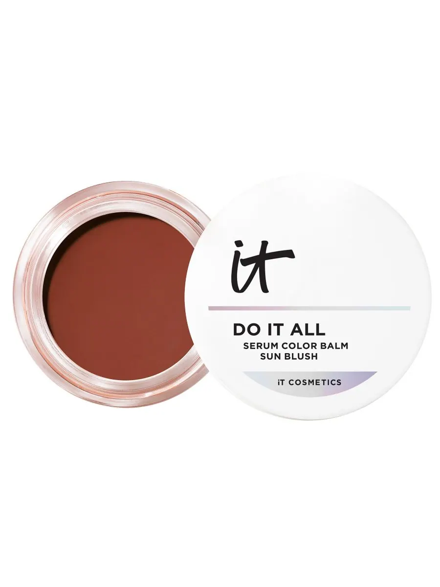 Сыворотка-бальзам для волос Do It All, солнцезащитный крем-бронзер IT Cosmetics — черный