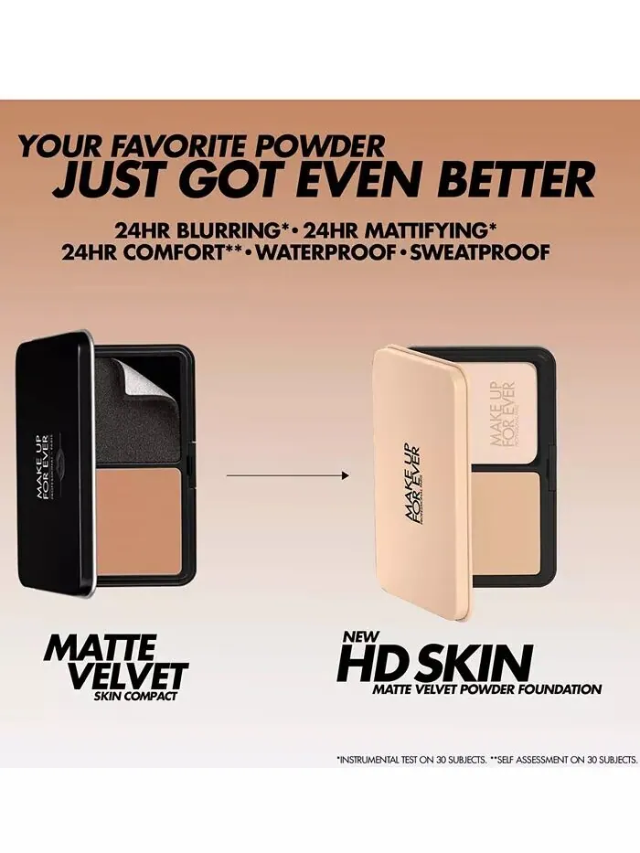 HD Skin Матовая бархатная необнаружимая стойкая размытая пудра-пудра Make Up For Ever, цвет 1N06 — изображение 9 из 11