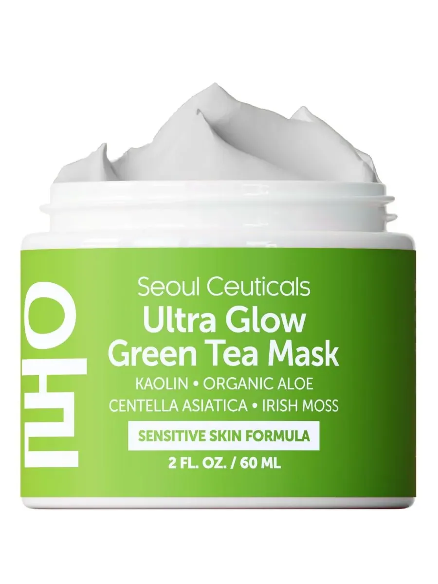 Маска для лица Seoul Ceuticals — Корейская с зеленым чаем для ухода за кожей лица. Корейская