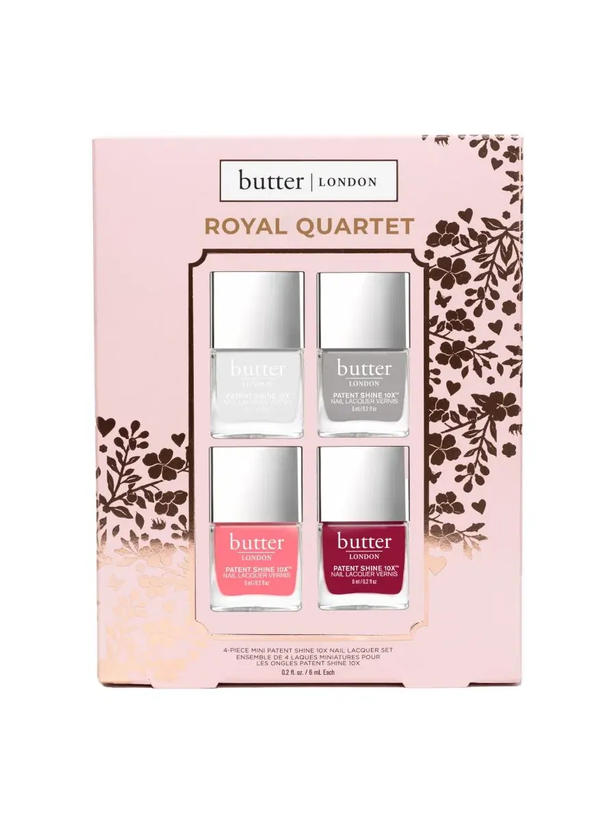 Набор из 4 лаков для ногтей Royal Quartet Patent Shine 10X, лимитированная серия Butter London — мульти