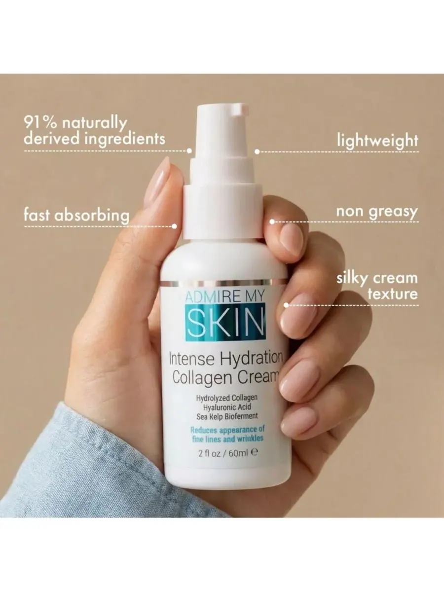 Крем для лица Admire My Skin — Интенсивное увлажнение, коллагеновый , гиалуроновая кислота — изображение 3 из 8
