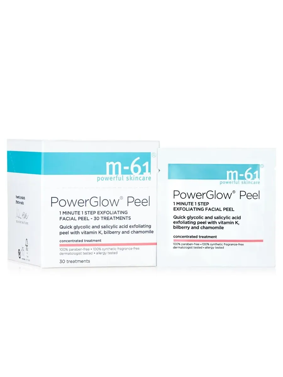 Пилинг M-61 By Bluemercury — Для лица PowerGlow Peel 1 Minute 1 Step Exfoliating Facial Peel, 30 — прозрачный
