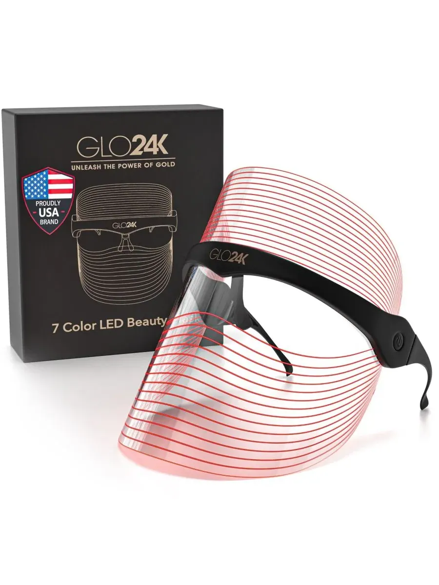 Маска для лица Glo24K — Цветный светодиодный прибор для ухода за лицом — мульти