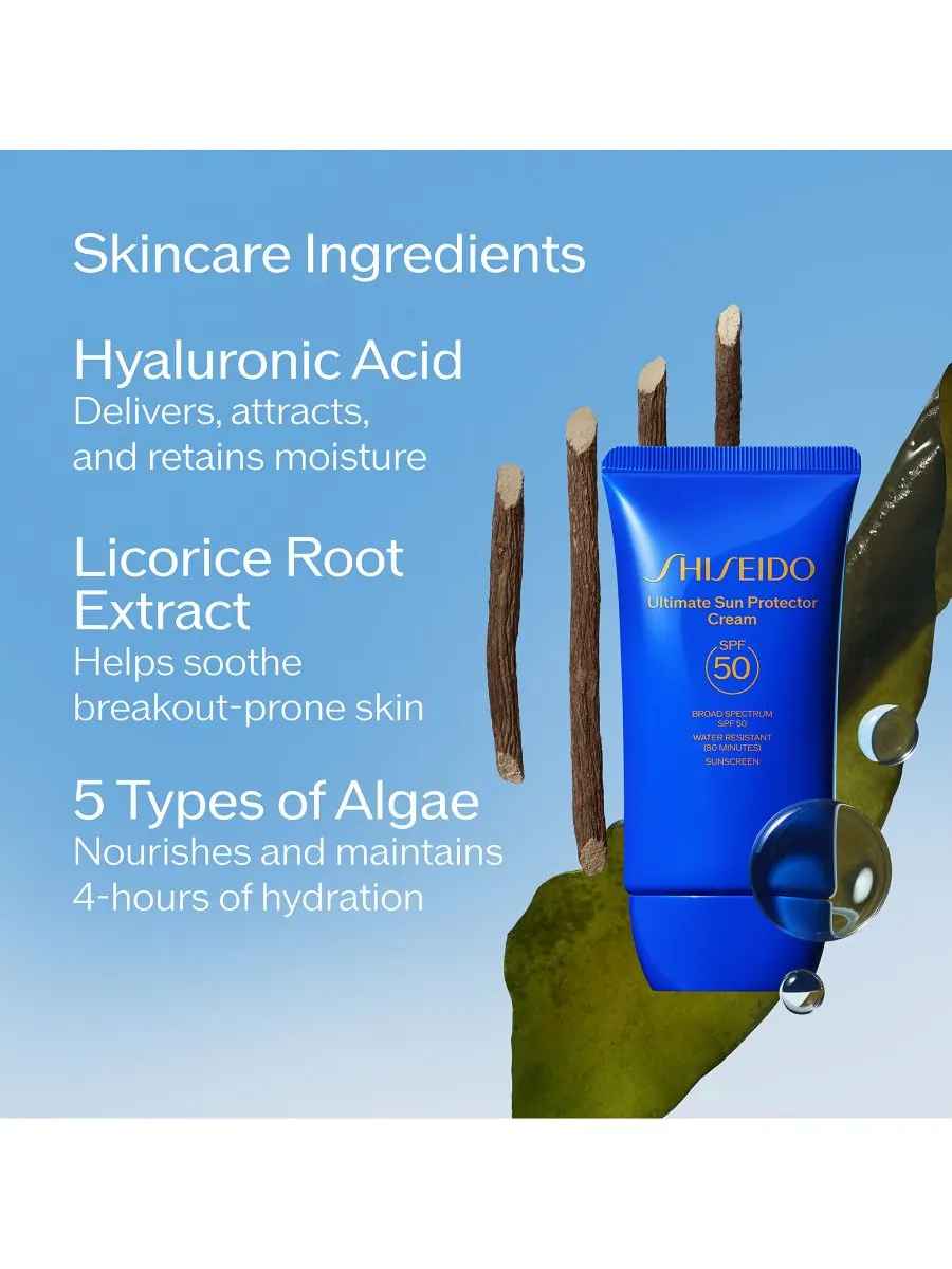 Солнцезащитный крем Ultimate Sun Protector Cream SPF 50 Shiseido, — изображение 4 из 8
