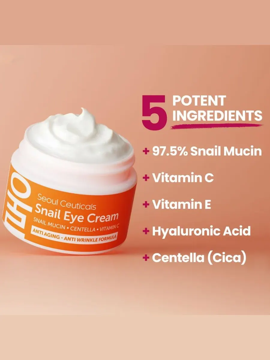 Seoul Ceuticals Корейский крем для глаз с экстрактом улиточной слизи. K Beauty Skincare — изображение 2 из 9