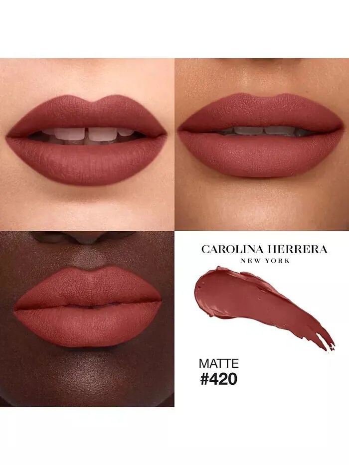 Сменный блок матовой помады Fabulous Kiss Carolina Herrera, цвет 420 - Lucky (warm rosewood) — изображение 3 из 8