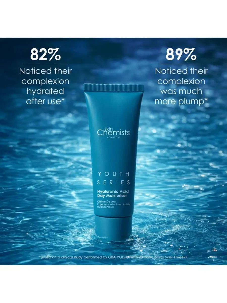 Крем для лица Skinchemists — Дневной увлажняющий с % гиалуроновой кислотой, , синий, 50 мл — изображение 3 из 5