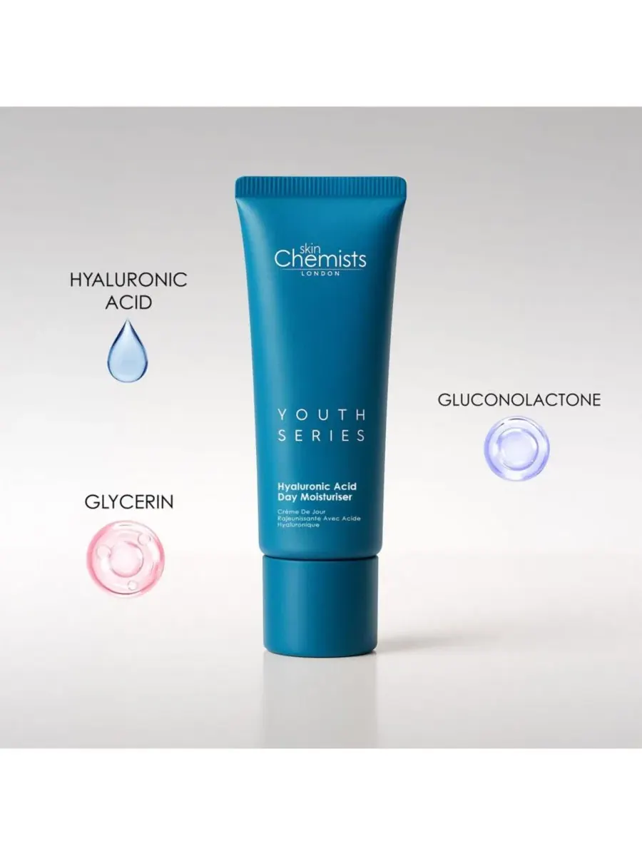 Крем для лица Skinchemists — Дневной увлажняющий с % гиалуроновой кислотой, , синий, 50 мл — изображение 5 из 5