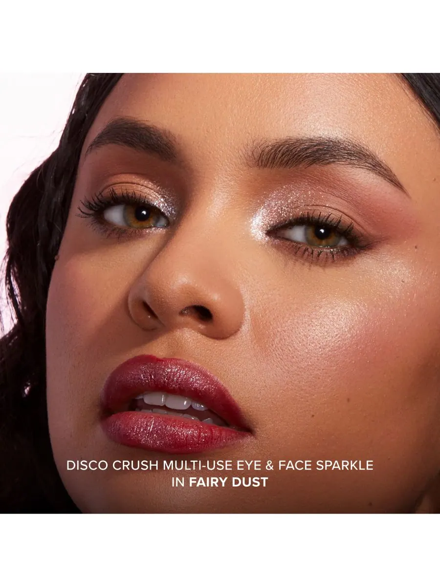 Блестящий мерцающий блеск для глаз и лица Disco Crush Too Faced, цвет fairy dust — изображение 6 из 10