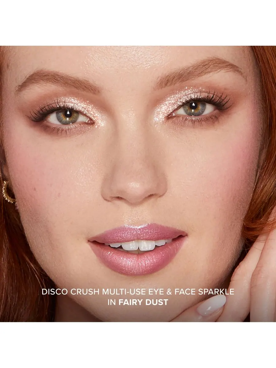 Блестящий мерцающий блеск для глаз и лица Disco Crush Too Faced, цвет fairy dust — изображение 7 из 10