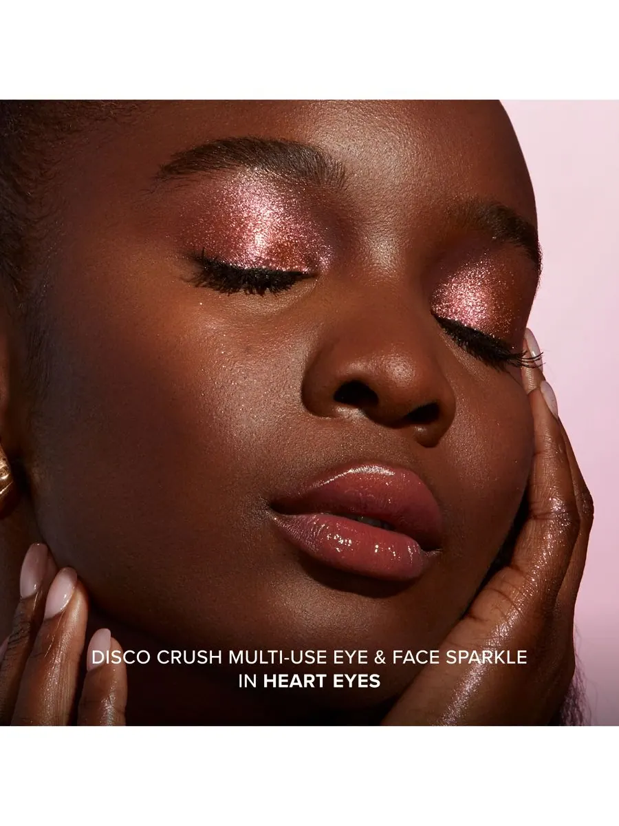 Блестящий мерцающий блеск для глаз и лица Disco Crush Too Faced, цвет heart eyes — изображение 5 из 10