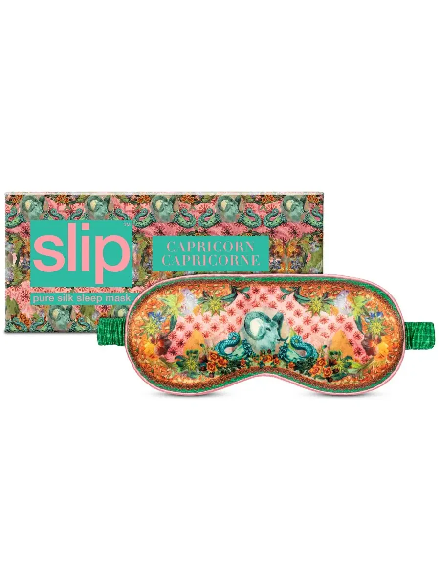 Шелковая маска для сна с зодиакальным принтом, модель Zodiac Sleep Mask Slip, Capricorn