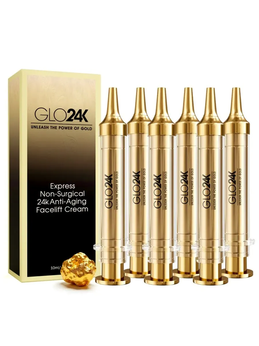 Крем для лица Glo24K — Для мгновенной подтяжки лица с -каратным золотом, гиалуроновой кислотой — мульти