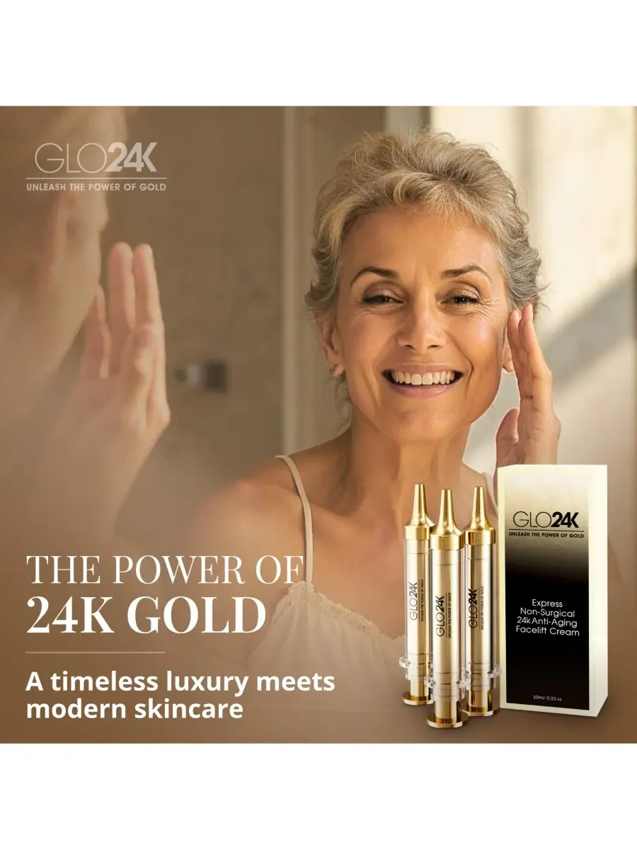 Крем для лица Glo24K — Для мгновенной подтяжки лица с -каратным золотом, гиалуроновой кислотой — изображение 4 из 4