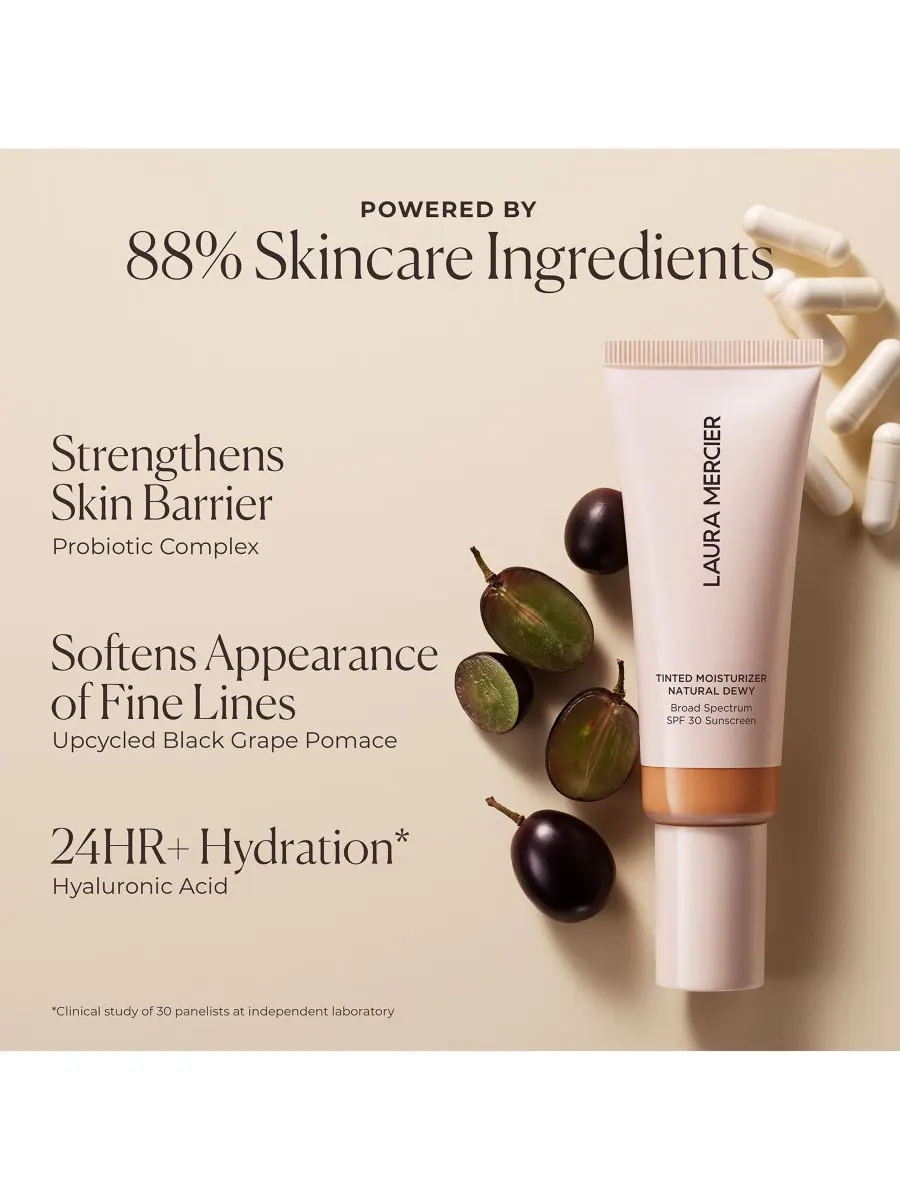 Крем для лица SPF LAURA MERCIER Тонирующий увлажняющий с эффектом сияния, цвет 5n clay- medium deep — изображение 6 из 10