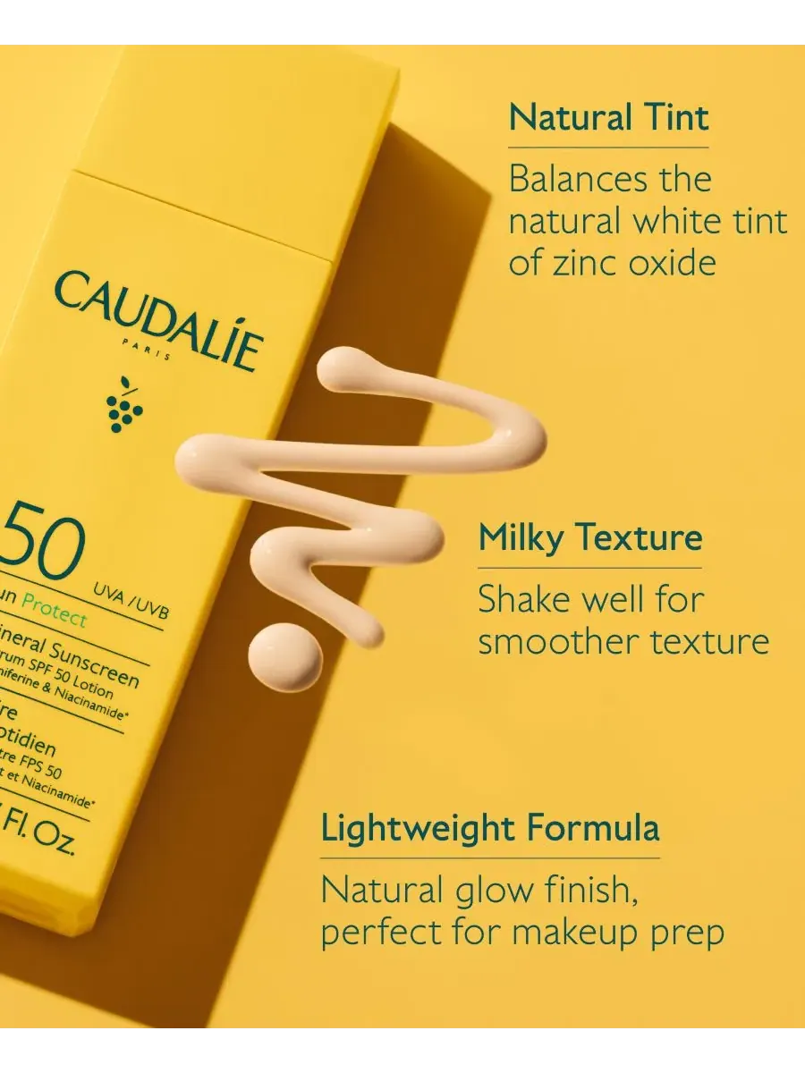 Caudalie Солнцезащитный минеральный крем Vinosun Protect Daily Sunscreen SPF 50, 1,7 унции — изображение 5 из 8