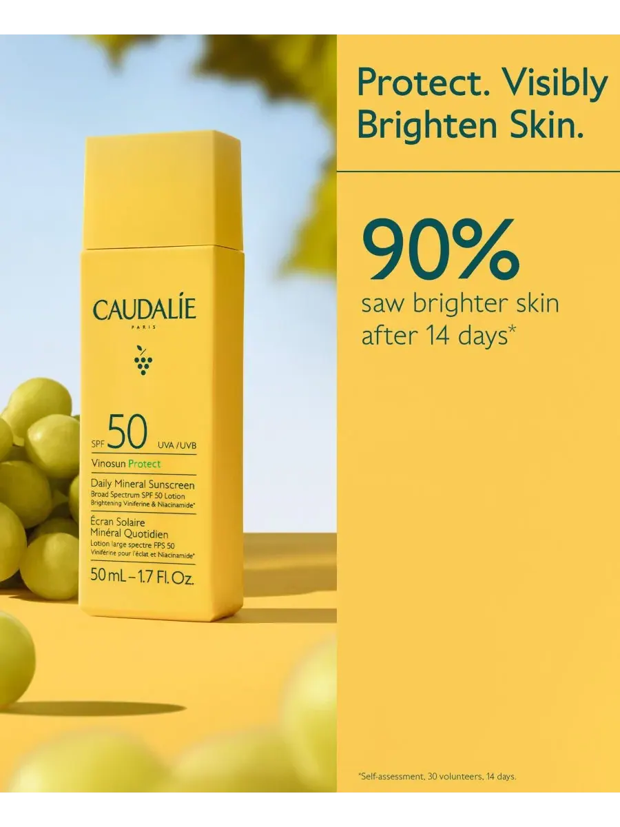 Caudalie Солнцезащитный минеральный крем Vinosun Protect Daily Sunscreen SPF 50, 1,7 унции — изображение 7 из 8