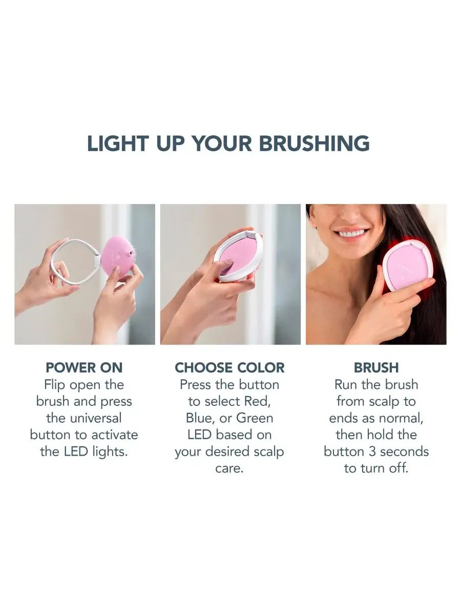 Щетка для волос с красным светом Flip Play Red LED Light Hairbrush FOREO — 7