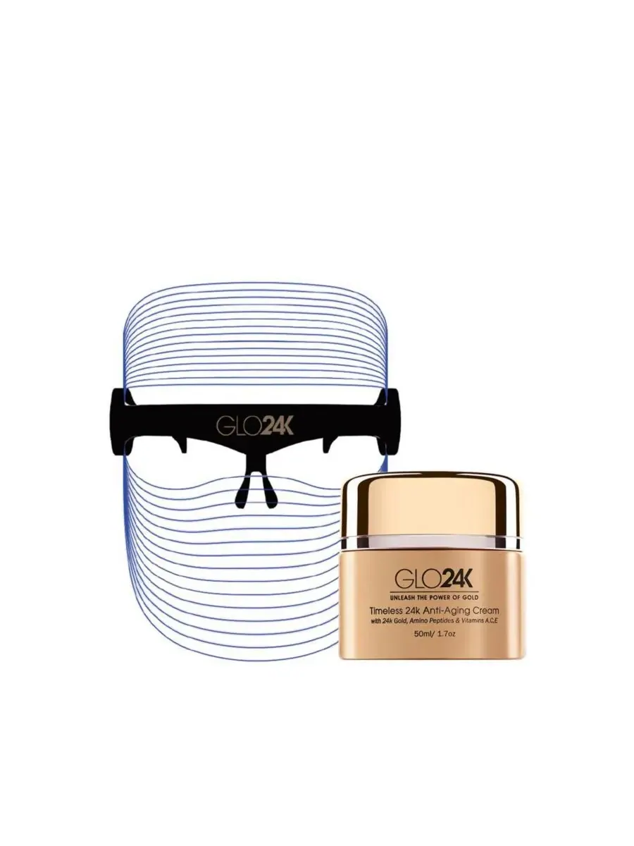 Маска для лица Glo24K — Цветная светодиодная + антивозрастной с -каратным золотом — изображение 2 из 3