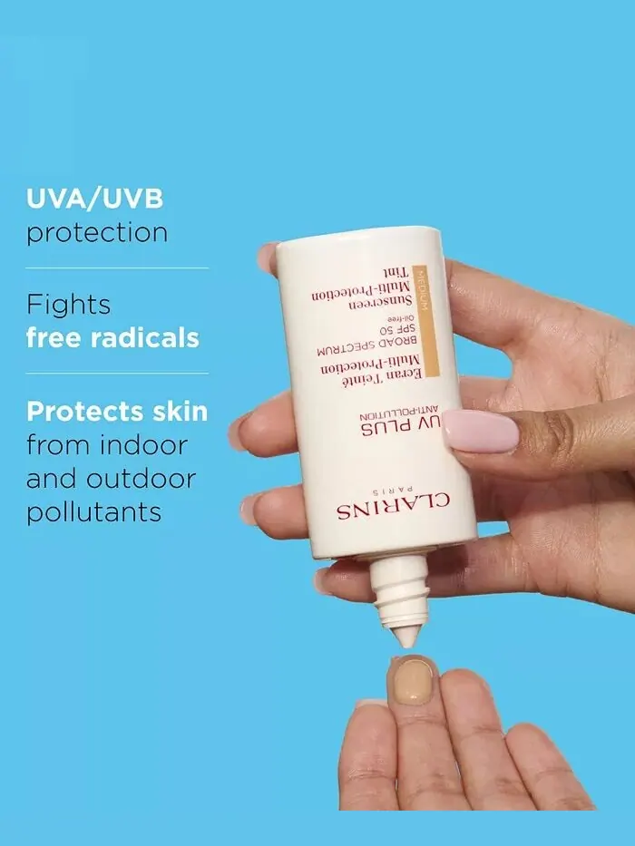 Солнцезащитный крем для лица UV Plus с защитой от загрязнений SPF 50 Clarins — изображение 4 из 5