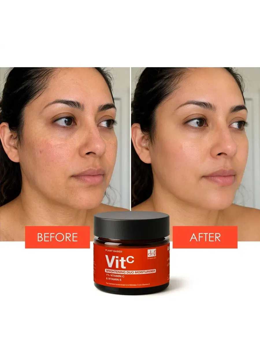 Крем для лица осветляющий с витамином C и E, 60 мл, Brightening Duo Moisturiser Dr. Botanicals — изображение 2 из 6