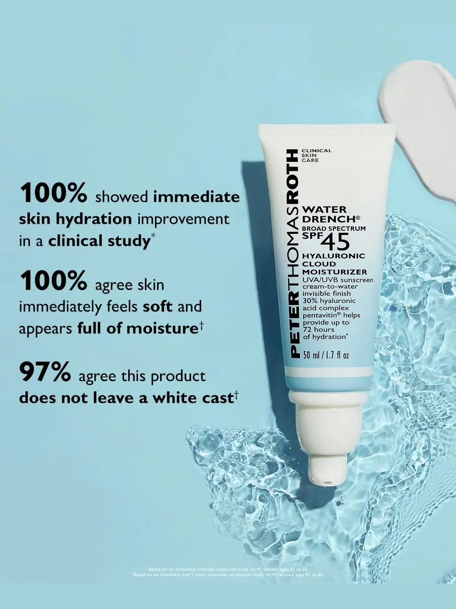 Крем для лица SPF45 PETER THOMAS ROTH Увлажняющий Water Drench Broad Spectrum с гиалуроновой — изображение 6 из 8