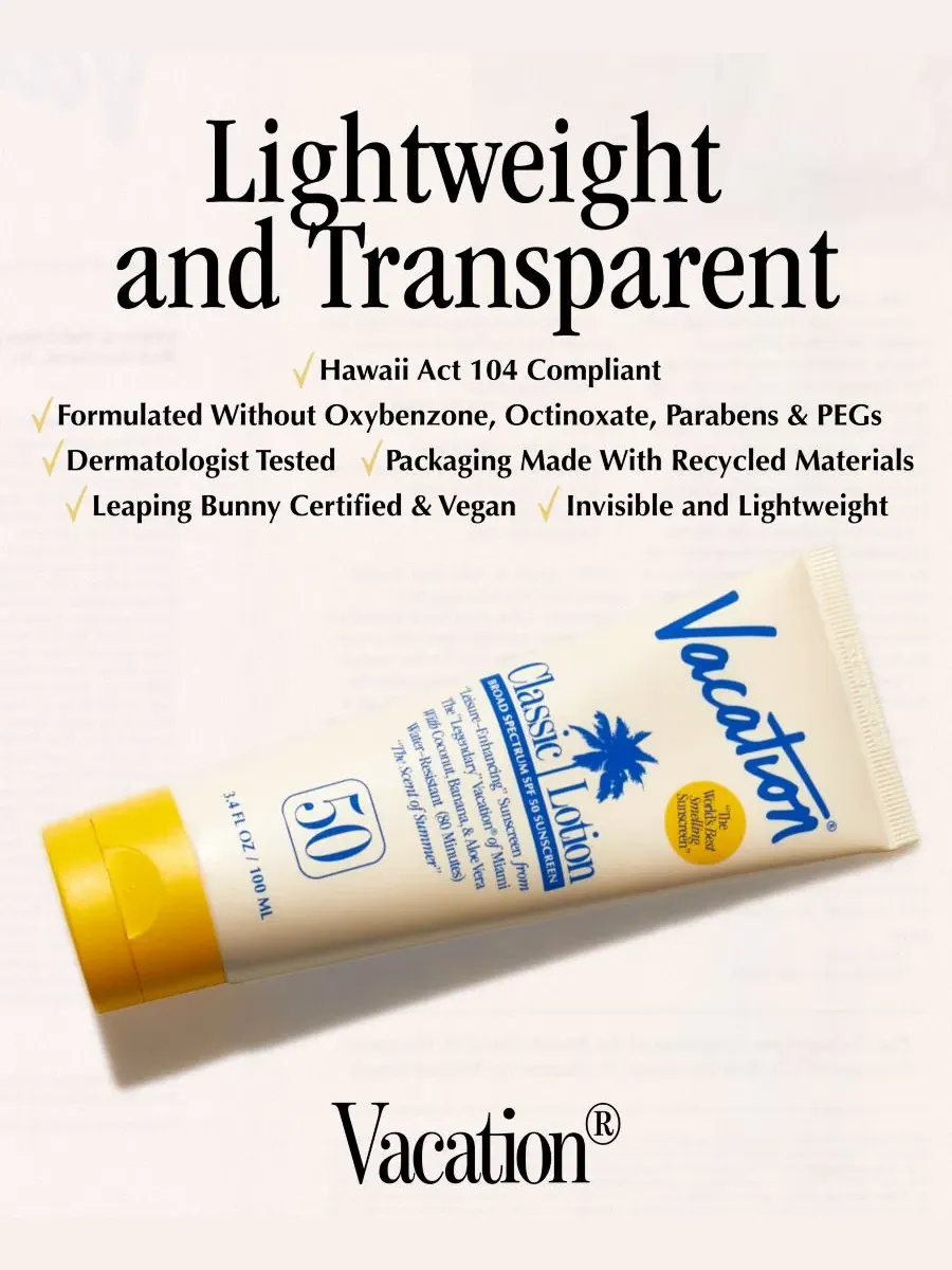 Солнцезащитный лосьон SPF 50 Vacation Classic Lotion, 100 мл Vacation — изображение 6 из 9