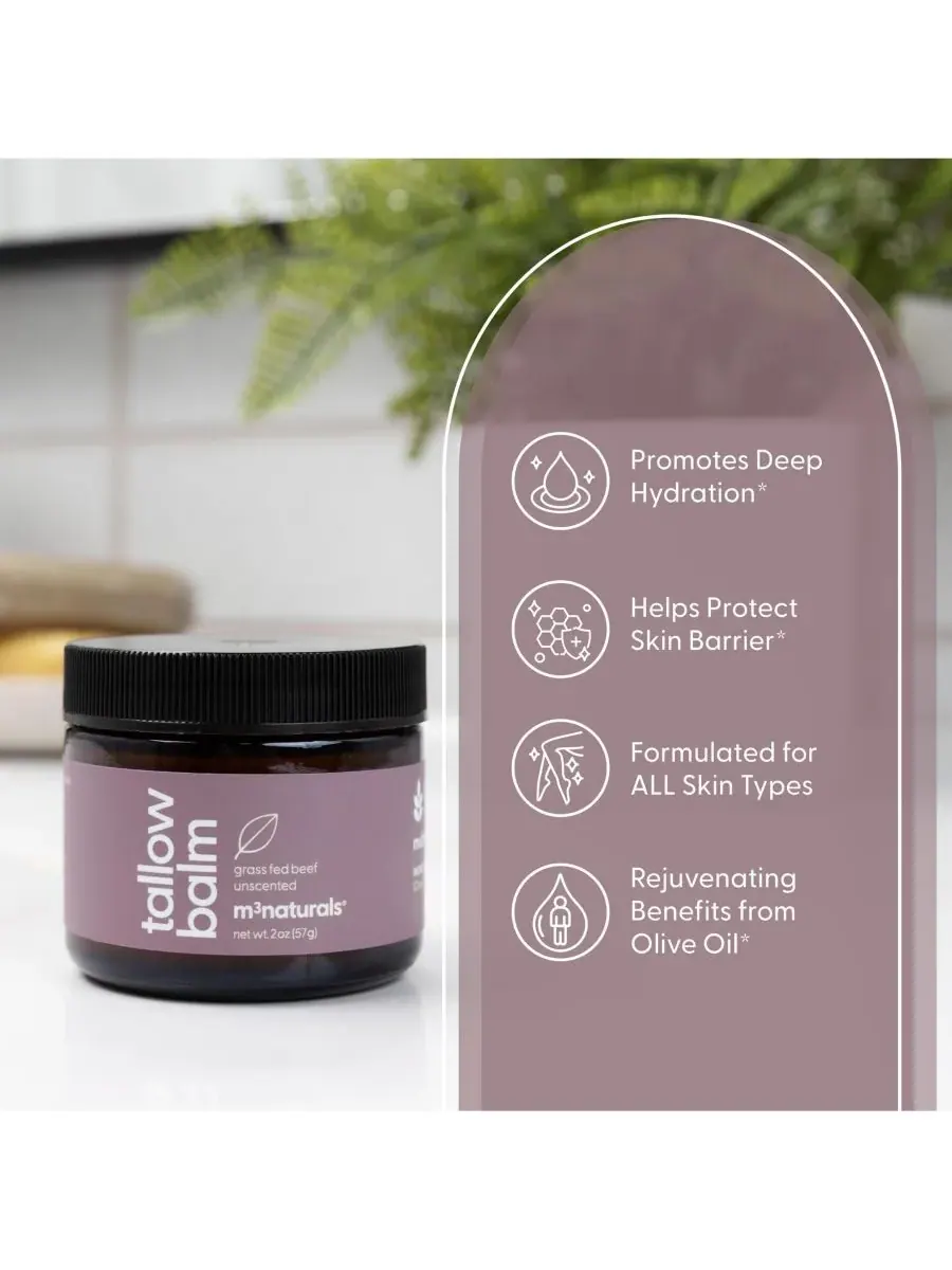 M3 Naturals Бальзам для губ M3 на основе говяжьего жира, без запаха, 57 г — изображение 7 из 8