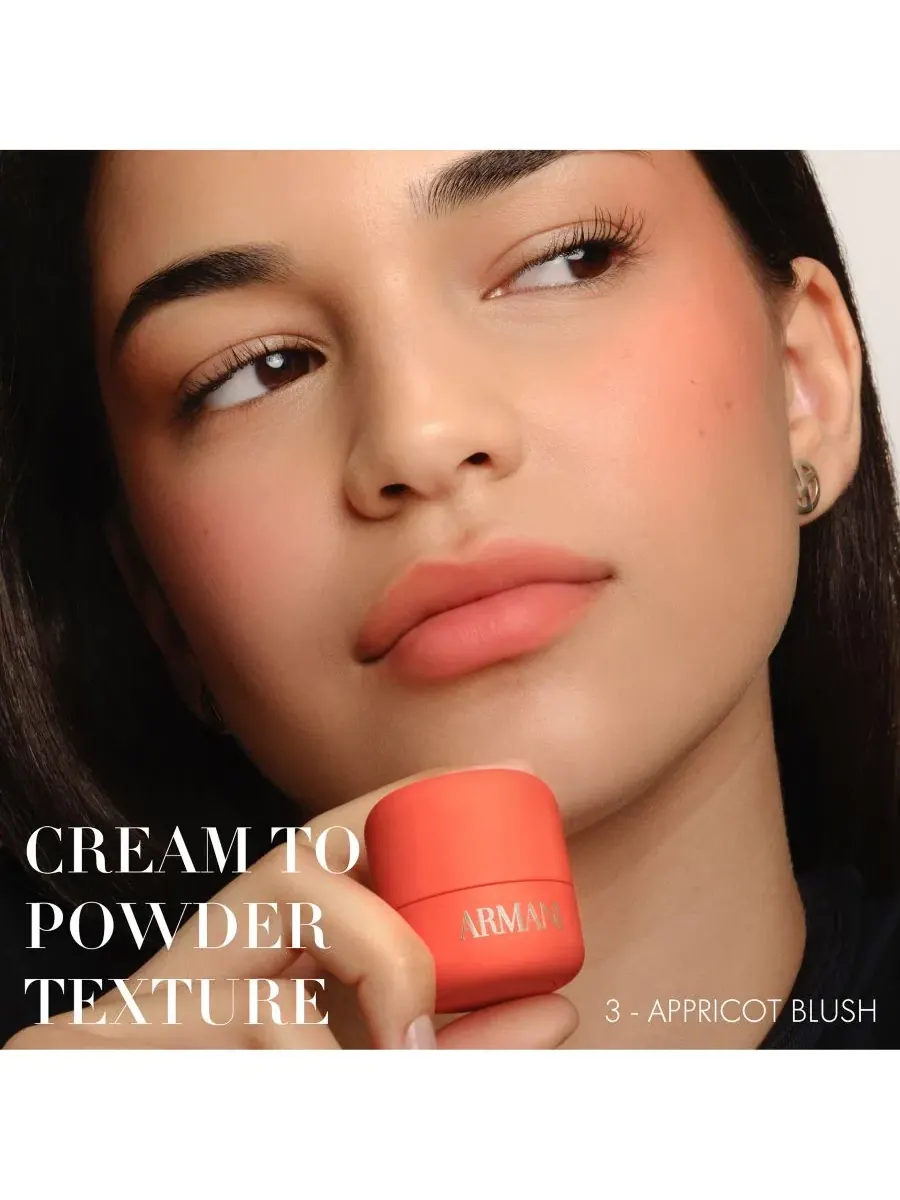 Румяна кремовые-пудровые Dolci Makeup Blush Armani, 7 г, 3 Apricot Blush — изображение 7 из 9