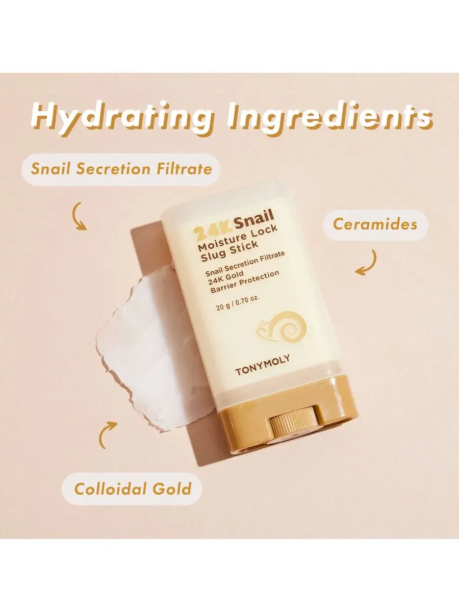 Стик для лица с улиточной слизью 24K Snail Moisture Lock Slug Stick TONYMOLY — изображение 4 из 9