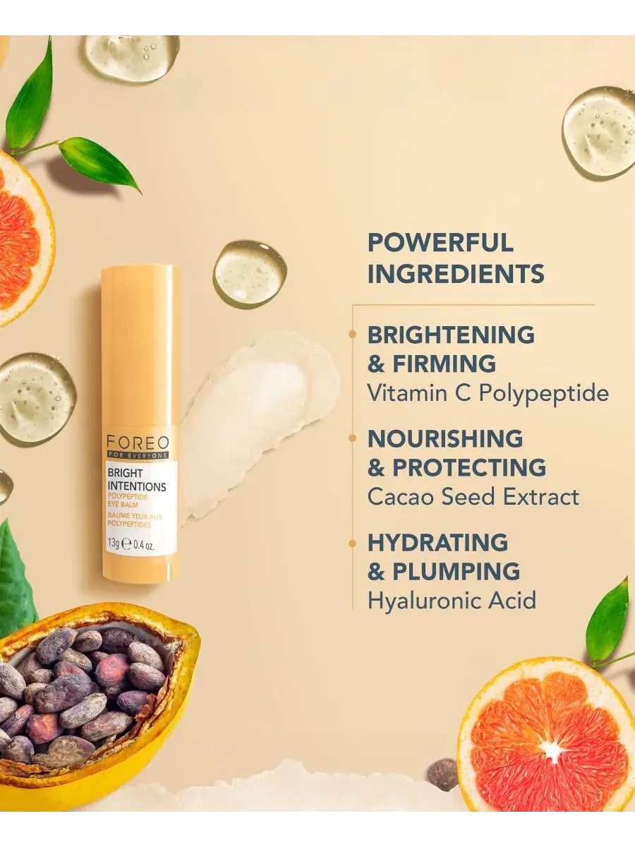 FOREO Бальзам для глаз For EveryOne Bright Intentions Polypeptide Eye Balm, 0,4 унции — изображение 2 из 4