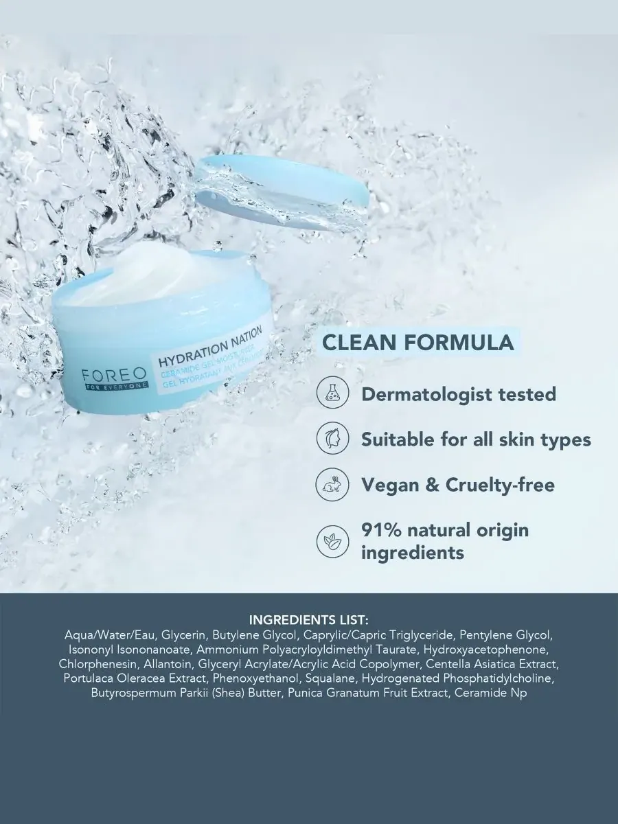 Крем для лица Foreo — Увлажняющий гель с керамидами For EveryOne Hydration Nation, 57 г — изображение 3 из 4
