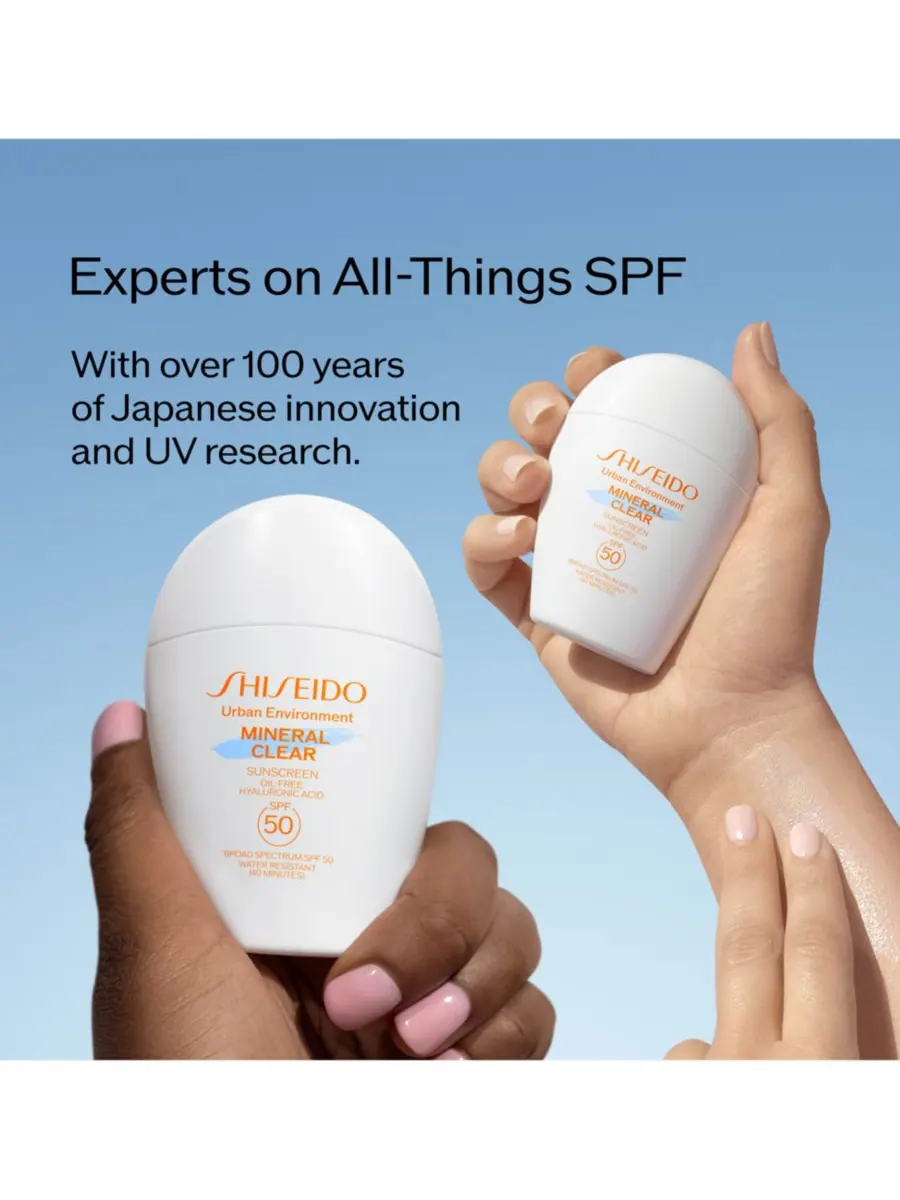Солнцезащитный крем Urban Environment Mineral Clear Sunscreen SPF 50 Shiseido, — изображение 10 из 10