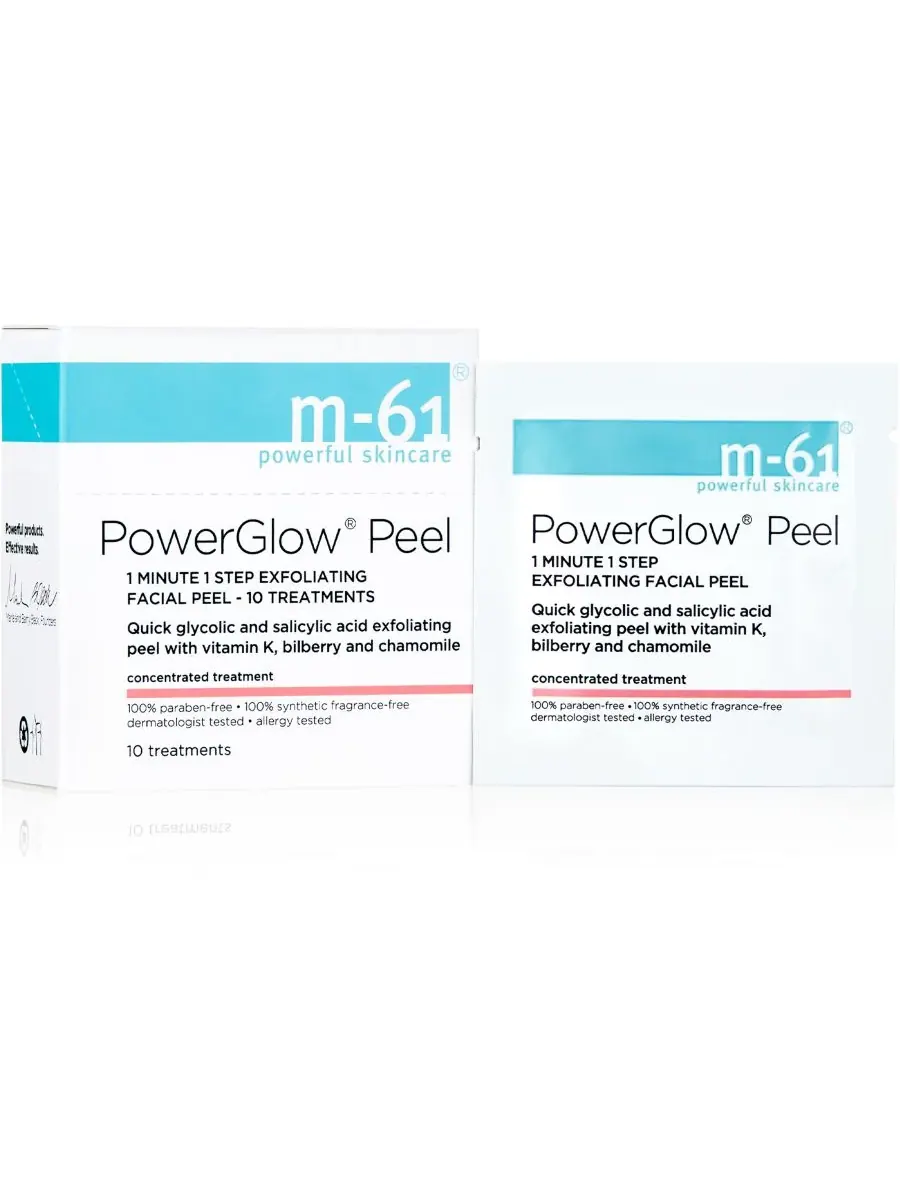 Пилинг M-61 By Bluemercury — Отшелушивающий для лица PowerGlow Peel 1 Minute 1 Step, 10 процедур