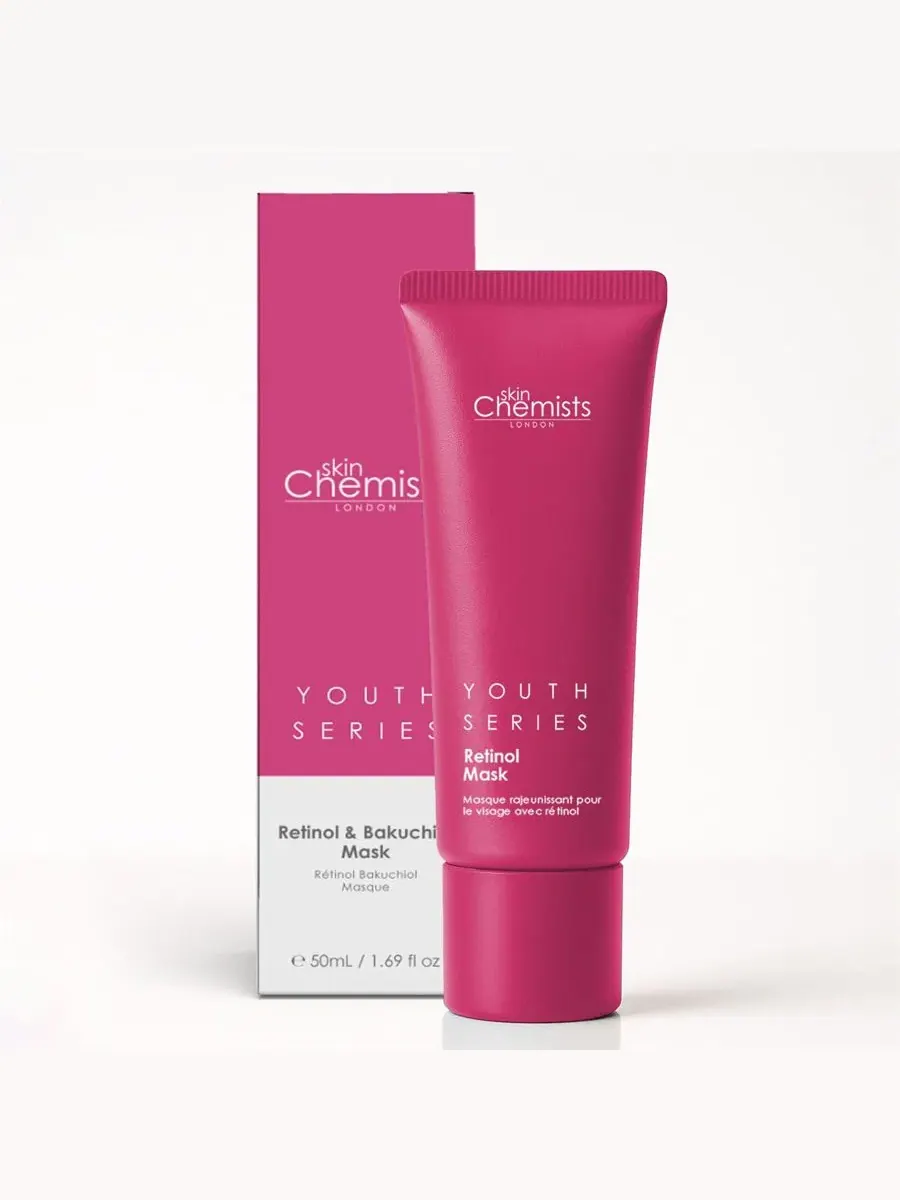Маска для лица с ретинолом и бакучиолом, 50 мл skinChemists — розовый
