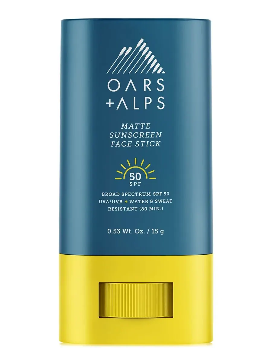 Oars + Alps Матирующий солнцезащитный стик для лица SPF 50, 0,53 унции — мульти