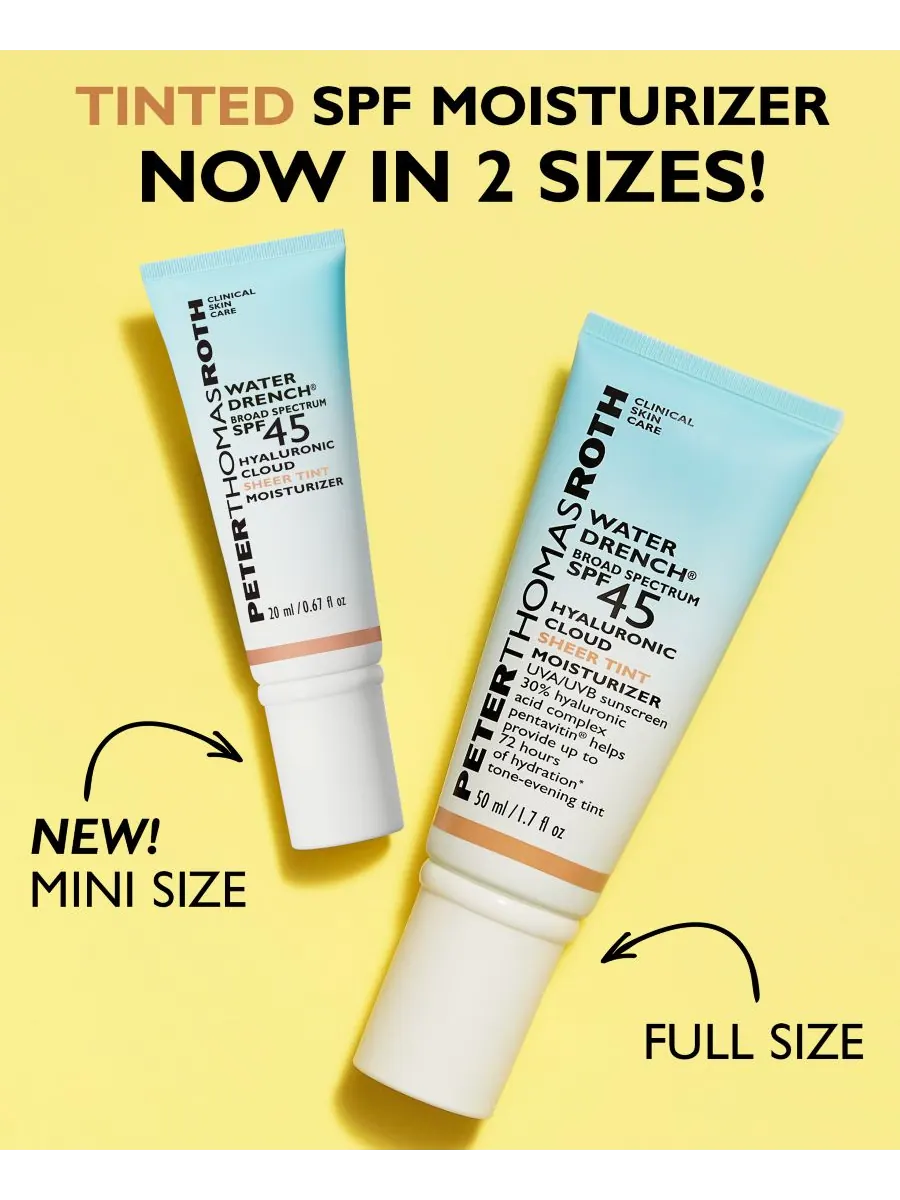 Крем для лица SPF45 PETER THOMAS ROTH Увлажняющий -тонирующий Water Drench Broad Spectrum с — изображение 2 из 5