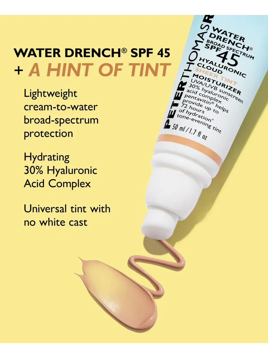 Крем для лица SPF45 PETER THOMAS ROTH Увлажняющий -тонирующий Water Drench Broad Spectrum с — изображение 4 из 5
