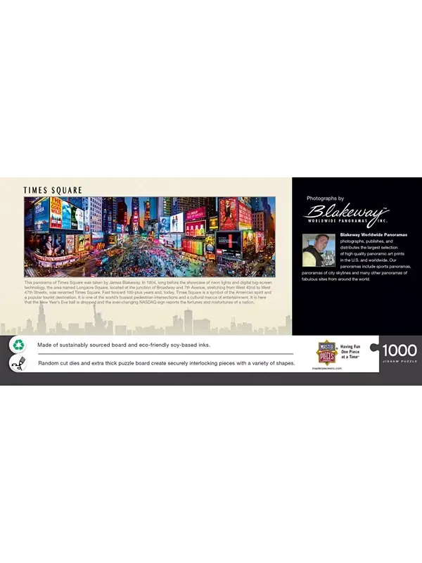 Шедевры Таймс-сквер, панорамный пазл из 1000 деталей Masterpieces Puzzles — изображение 3 из 3