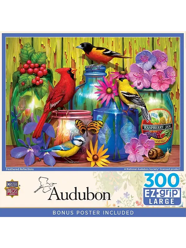 Шедевры Одюбона - Пернатые отражения, 300 деталей, пазл EZ Grip Masterpieces Puzzles — мульти