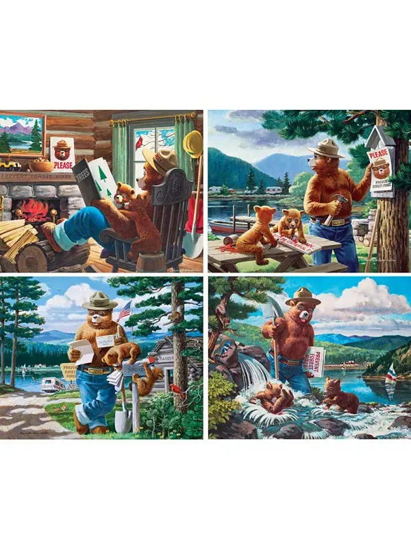 Набор из 4 пазлов по 100 деталей для детей «Masterpieces Smokey Bear» Masterpieces Puzzles — изображение 2 из 3