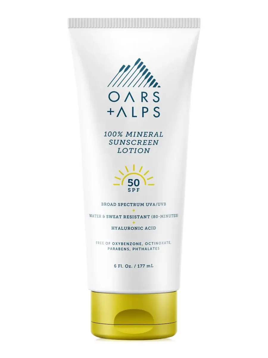 Oars + Alps 100% минеральный солнцезащитный лосьон SPF 50, 170 мл — мульти