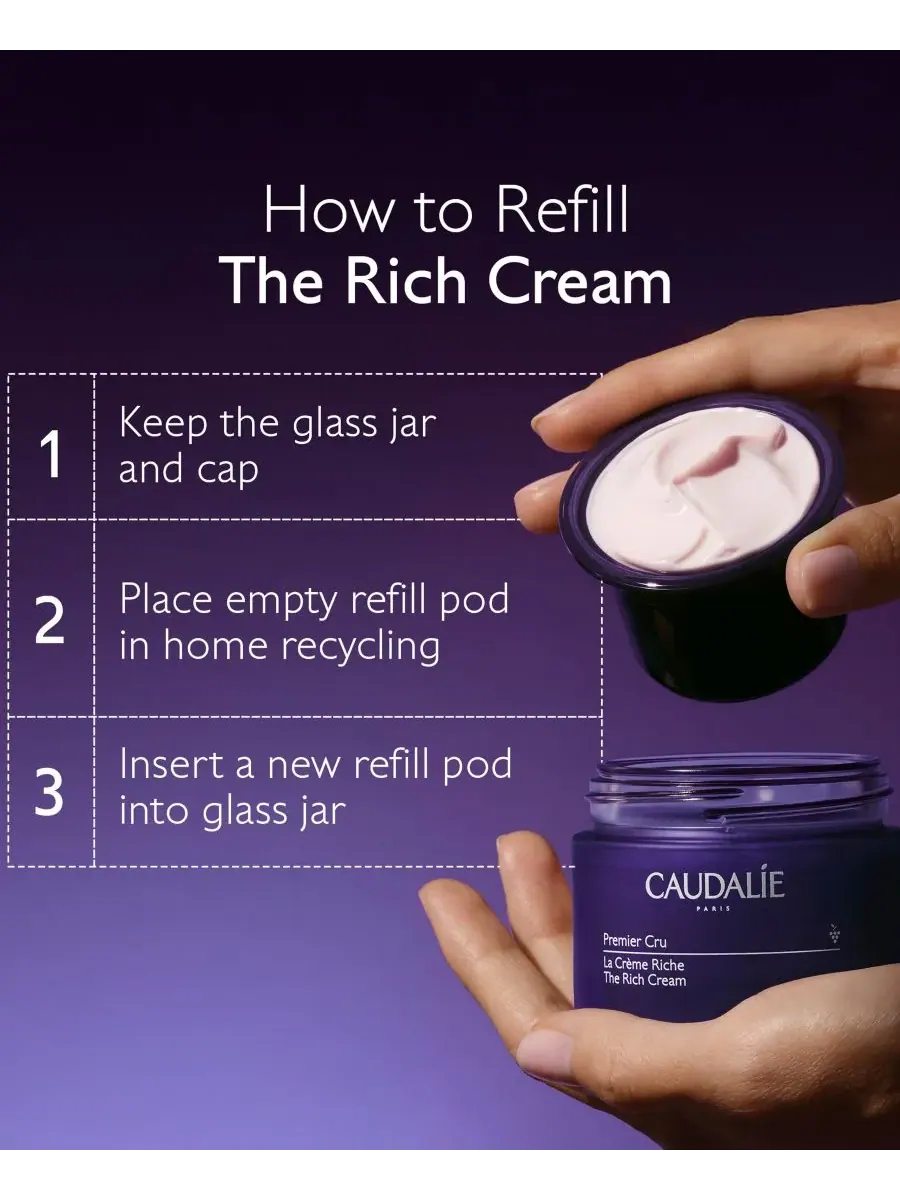 Caudalie Сменный блок крема Premier Cru The Rich Cream, 1,6 унции — изображение 3 из 5
