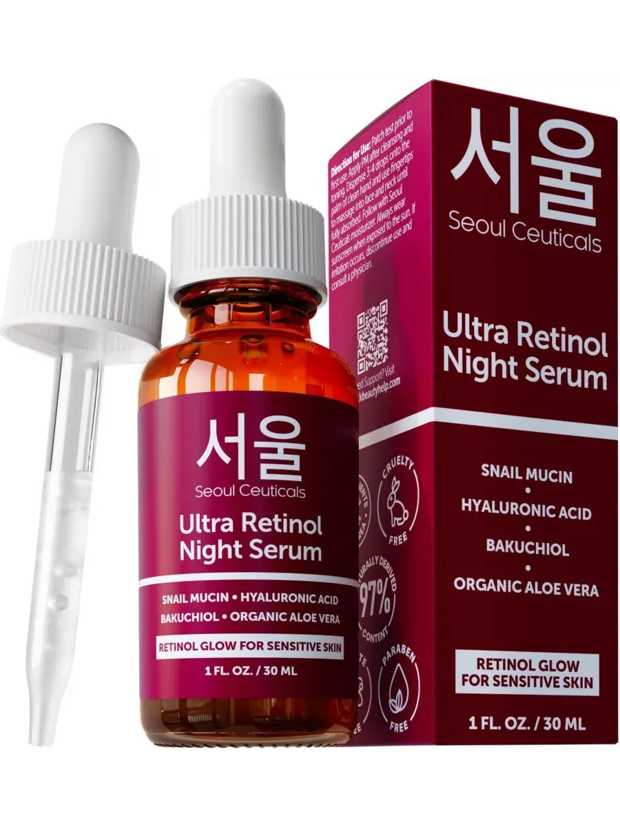 Сыворотка Seoul Ceuticals — Корейская для ухода за кожей Ultra Retinol Night Serum K Beauty Skincare — мульти